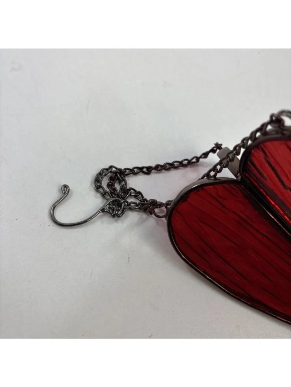 Hanging Glass 3 Dimensional Heart Clear Leaded Stained Glass